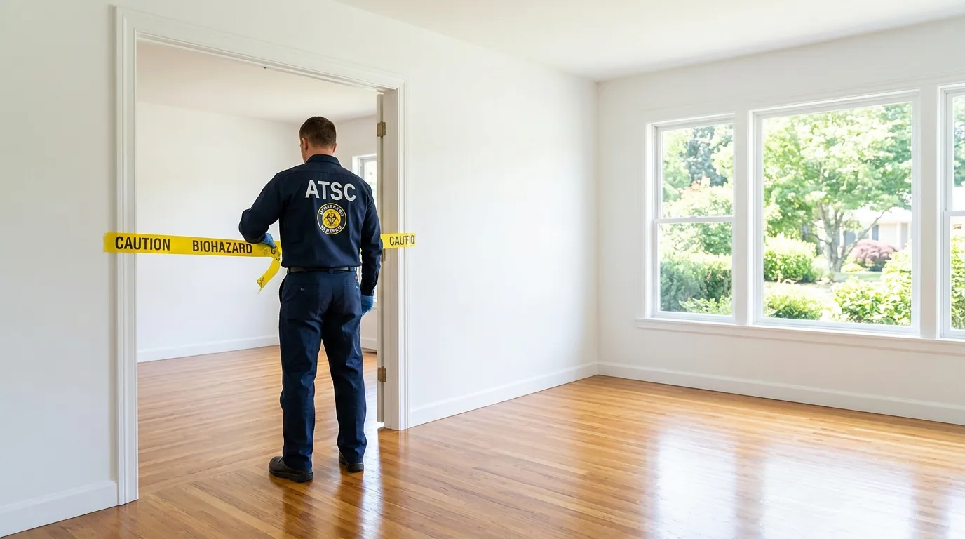 Certified biohazard cleanup crew performing Decomposition Cleanup in Zanesville